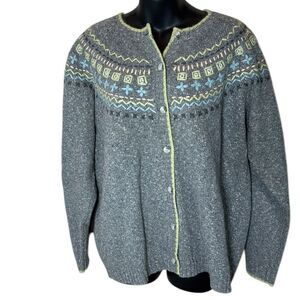 Pendleton originals plus lambswool blend pastel embroidered knit sweater 1x